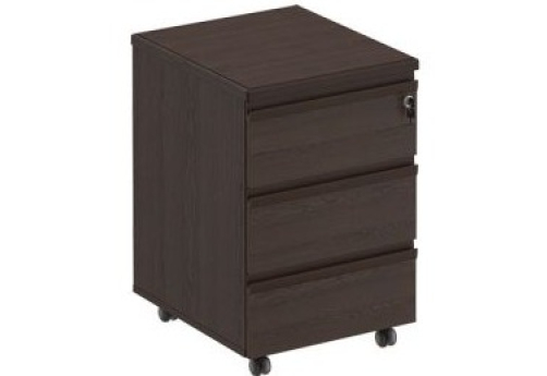 Тумба подкатная 3 ящика с замком Фиеста, цвет дуб черный