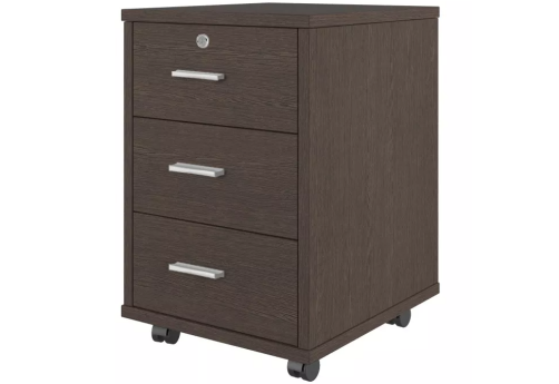 Тумба подкатная с 3 ящиками, цвет дуб темный