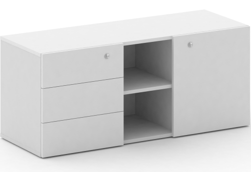 Греденция Квентин, цвет белый + белый бриллиант