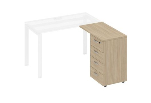 Тумба приставная (4 ящика) Мира Нумо, цвет дуб скандинавский