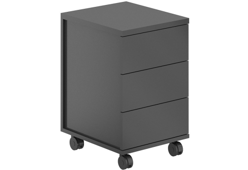 Тумба мобильная 3 ящика с замком Фламинго, цвет антрацит