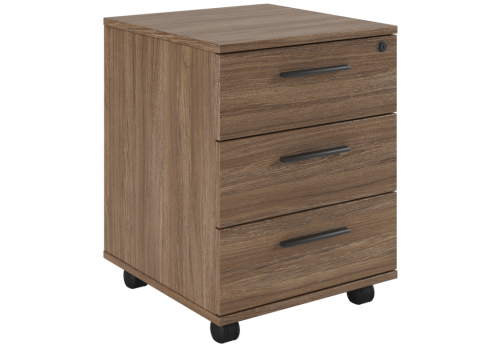 Тумба подкатная с 3 ящиками древесный, цвет дуб