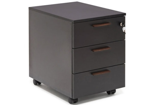 Тумба подкатная Радиант, цвет черный + дуб табак