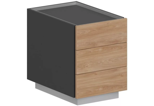 Тумба мобильная, цвет оникс серый + гикори