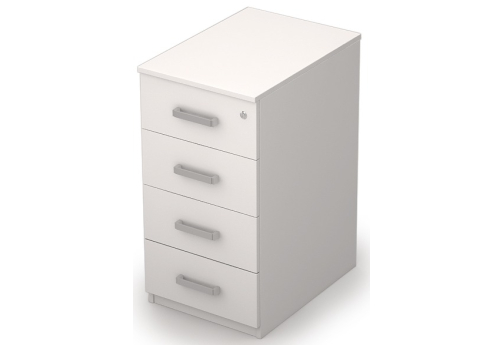 Тумба приставная с замком, цвет белый