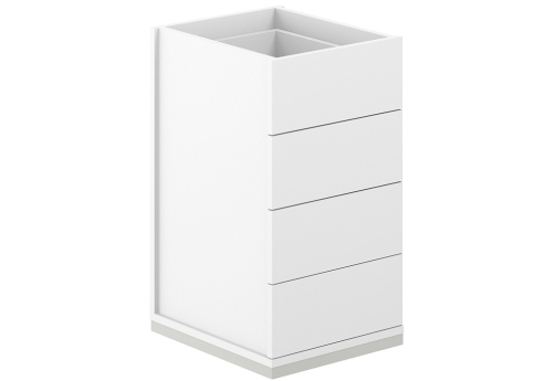 Тумба приставная 4 ящика метабокс с замком Фламинго, цвет белый