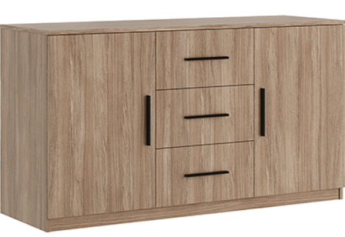 Креденция с ящиками с древесным фасадом Виенсо, цвет дуб