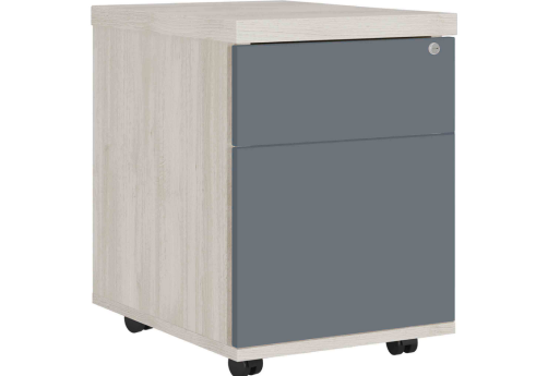 Тумба файловая Петра, цвет светлый дуб + антрацит