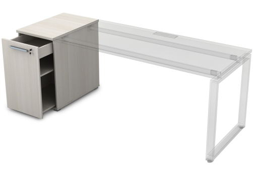 Тумба с выкатной секцией Платинум Персонал, цвет слоновая кость
