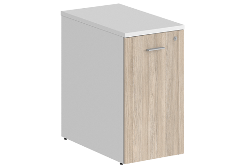 Тумба-органайзер Индиго Вуд, цвет белый + дуб светлый