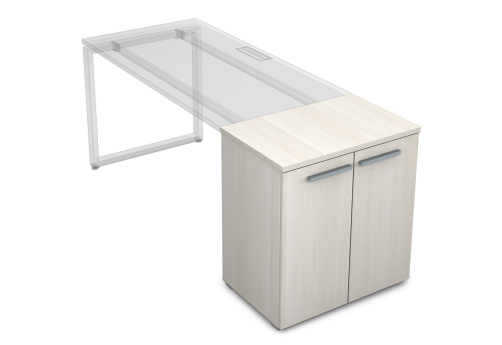 Тумба распашная Платинум Персонал, цвет слоновая кость