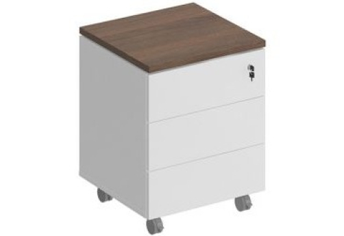 Тумба мобильная Римини, цвет дуб темный + белый + белый