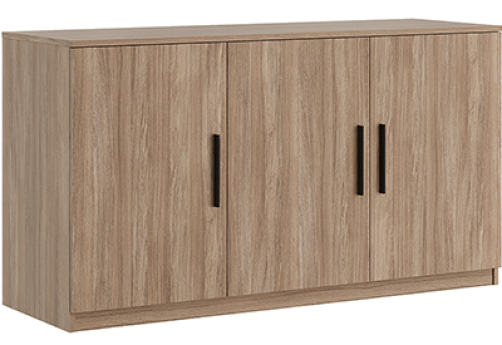 Креденция 3 двери с древесным фасадом Виенсо, цвет дуб