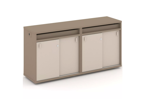 Тумба двойная с топом (набор №3, вариант 1), цвет латте + капучино