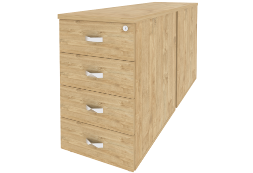 Тумба двойная приставная/опорная, цвет тиквуд светлый