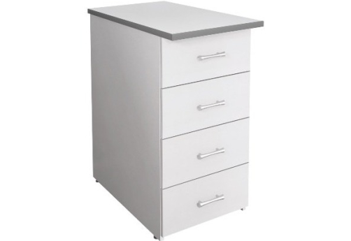 Тумба приставная (4 ящика), цвет серый