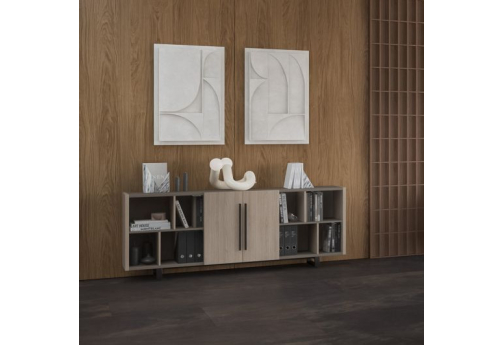 Греденция Британия, цвет дуб + серый