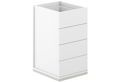 Тумба приставная 4 ящика с замком Фламинго, цвет белый