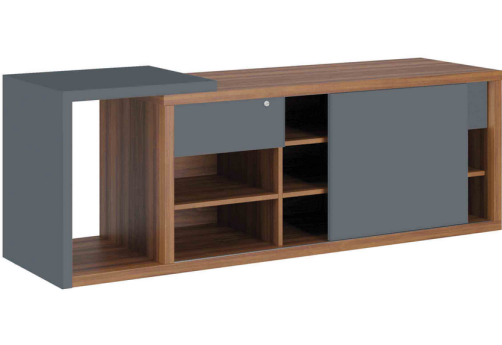 Греденция левая, цвет орех + антрацит