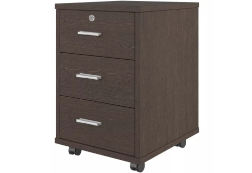 Тумба подкатная 3 ящика, цвет дуб темный