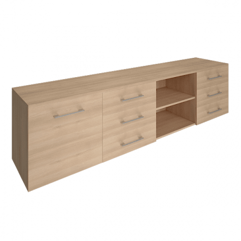 Греденция (6 ящиков, 1 глухая дверь, 2 ниши), цвет акация