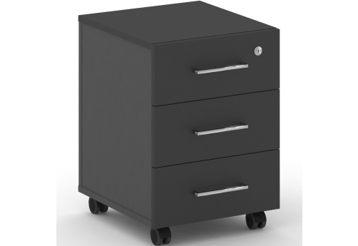 Тумба мобильная Квентин, цвет базальт + черный