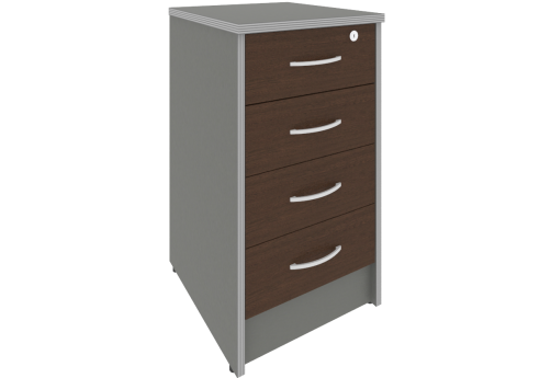 Тумба приставная, цвет венге + металлик