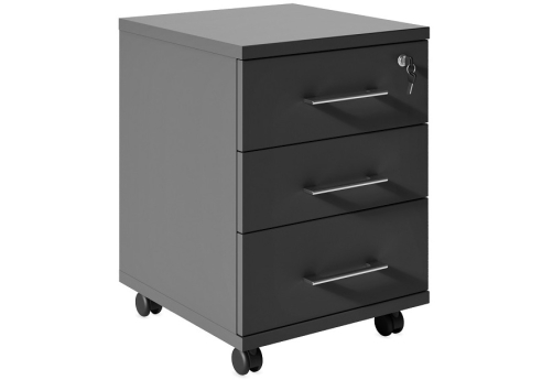 Тумба подкатная 3 ящика Валетта Антрацит, цвет антрацит