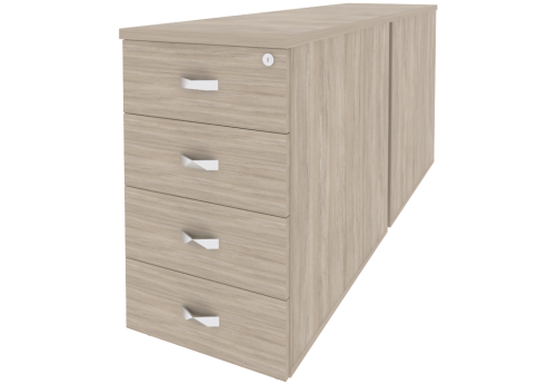 Тумба двойная приставная/опорная, цвет дуб аттик