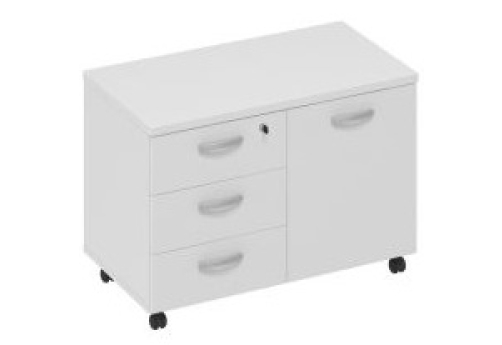 Тумба для оргтехники Мира Нумо, цвет белый премиум