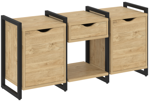 Тумба наборная вариант 7 Европа, цвет тиквуд светлый + черный