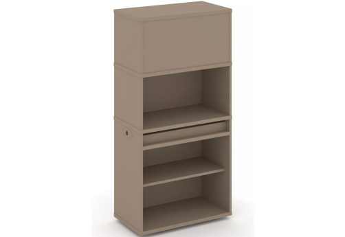 Тумба одиночная с надставкой высокой (набор №1, вариант 1), цвет латте