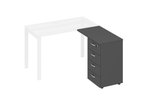 Тумба приставная (4 ящика) Мира Нумо, цвет антрацит премиум