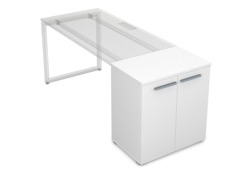 Тумба распашная Платинум Персонал, цвет белый премиум