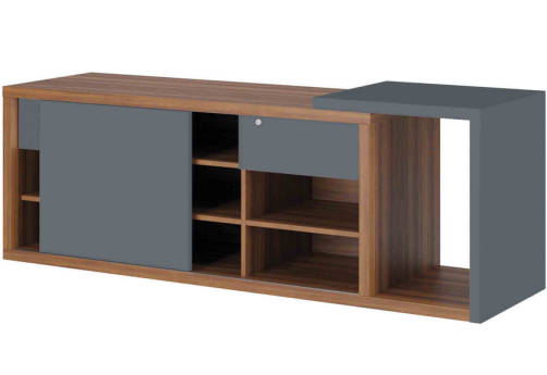 Греденция правая, цвет орех + антрацит