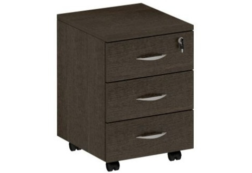 Тумба подкатаня 3 ящика с центральным замком Тарли, цвет венге