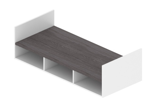 Тумба сервисная подвесная, цвет ясень темный + белый