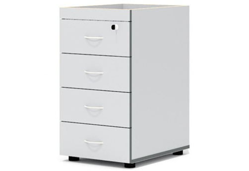 Тумба приставная (4 ящика с замком) Колибри, цвет светло-серый