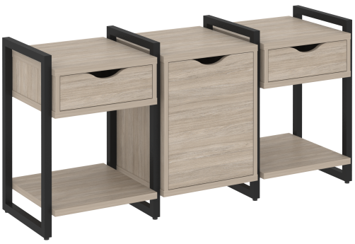 Тумба наборная вариант 6 Европа, цвет дуб аттик + черный