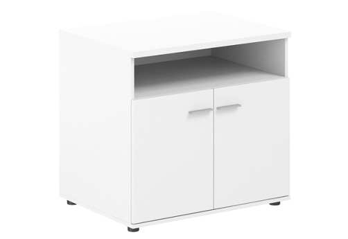 Тумба сервисная с нишей и 2 фасадами Индиго Вуд, цвет белый