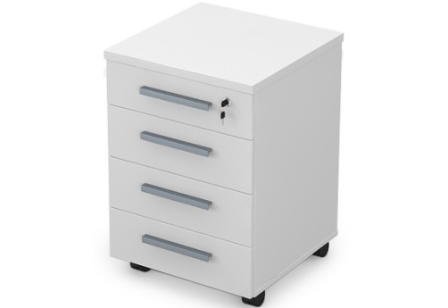 Тумба подкатная Платинум Персонал, цвет белый премиум