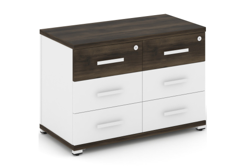 Тумба приставная широкая 6 ящиков Динен, цвет дуб мали-белый