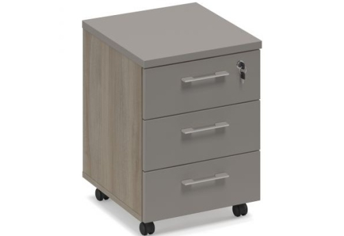 Тумба подкатная 3 ящика с замком Види Вуд, цвет вяз + мокко