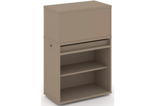 Тумба одиночная с надставкой низкой (набор №1, вариант 2), цвет латте