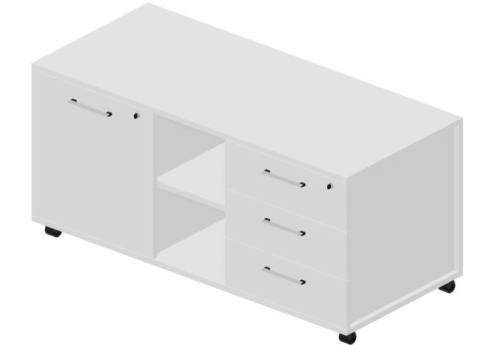 Тумба сервисная усиленная правая Кристо Директ, цвет белый