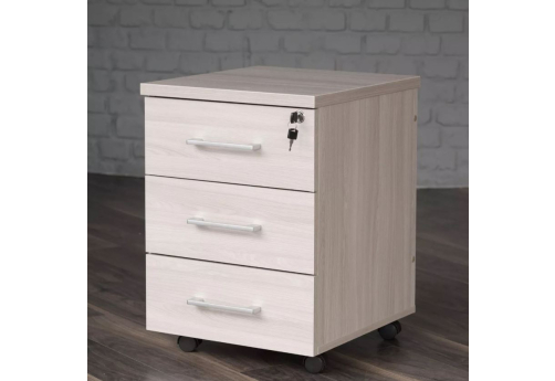 Тумба подкатная с центральным замком София, цвет светлый дуб