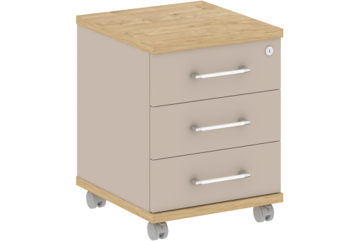 Тумба мобильная, цвет тиквуд светлый + мокко