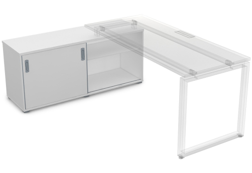 Тумба купе двухсторонняя Платинум Персонал, цвет белый премиум