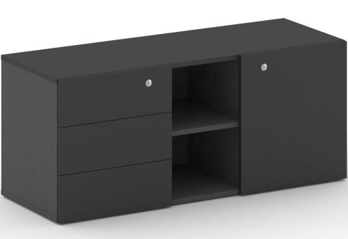 Греденция Квентин, цвет черный + базальт