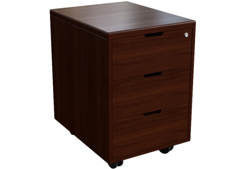 Тумба подкатная 3 ящика, цвет темный орех